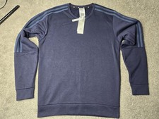 Adidas Men's Long Sleeve Pullover Sweatshirt Size M Color Navy Blue NWT 