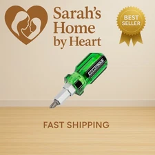 22592 Stubby 6 In 1 Screwdriver with Acetate Handle, Changeable Screwdriver, ...