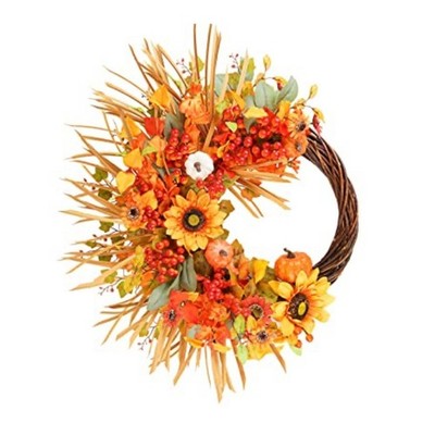 Large Fall Wreath, Fall Wreaths Inside Outside Harvest Autumn Wreath 20 