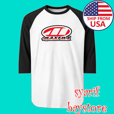 Maxima Racing Oils Men's Raglan White Black Size S to 2XL