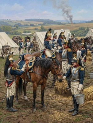 Waterloo 1815 Kürassier französische Kavallerie 10 x 8 Zoll Druck 