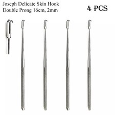 Joseph Skin Hook Delicate Double Prong Sharp Retractor 6.25" 16cm, 2mm  4 Pcs