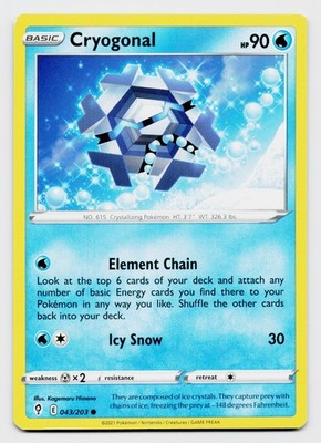 Cryogonal 043/203 Pokemon TCG SWSH: Evolving Skies NM