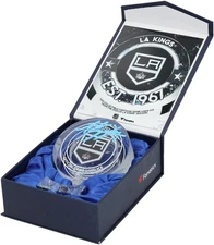 Anze Kopitar Kings Signed Crystal Puck - Filled with Ice from the 2023-24 Season