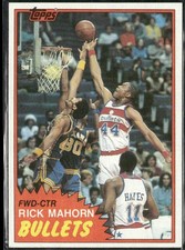 Rick Mahorn Rookie 1981-82 Topps #E98 Washington Bullets RC Rookie Card EX-NM