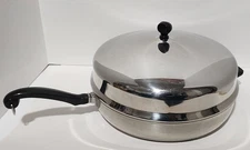 Faberware Vintage Aluminum Clad Stainless Steel 12" Skillet With Lid