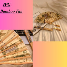 Folding Fan Hand Held Silk Bamboo Fan  Wedding Party Dance Fans