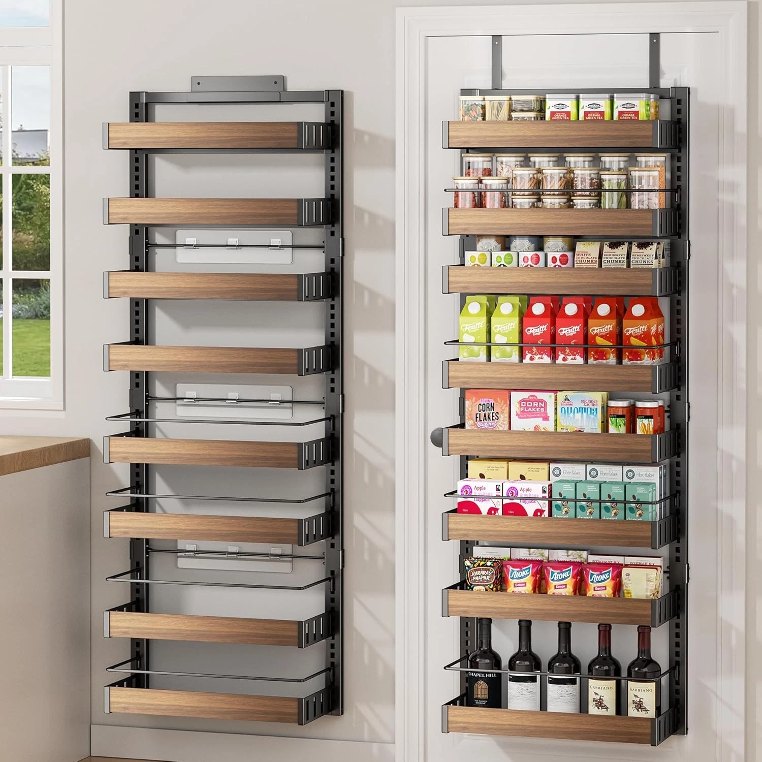 8 Tier Over The Door Pantry Organizer 2 IN 1 Wall Mount/Hanging Spice Rack