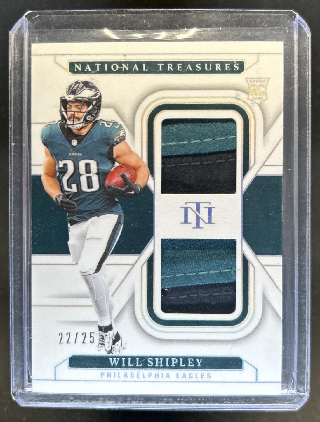 Will Shipley Panini National Treasures Rookie Dual Materials #WSY Holo Silver