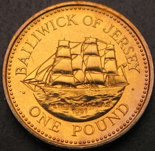 JERSEY 1 Pound 1991 - Clipper, Percy Douglas - aUNC - 806 ¤