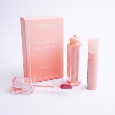 ETUDE Over Glowy Tint 3g #Chae Chae Coral + Gloss Mini 1.6g K-Beauty