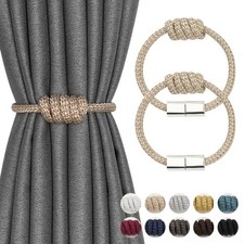 NICEEC 2 Pack Mini Magnetic Curtain Tiebacks Modern Simple Style Drape Tie Backs