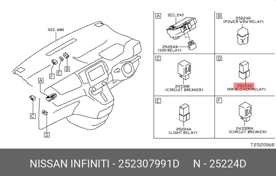 x1 Relais d'essuie-glace NISSAN QASHQAI 252307991D Vendu à l'unité - Photo 3/4