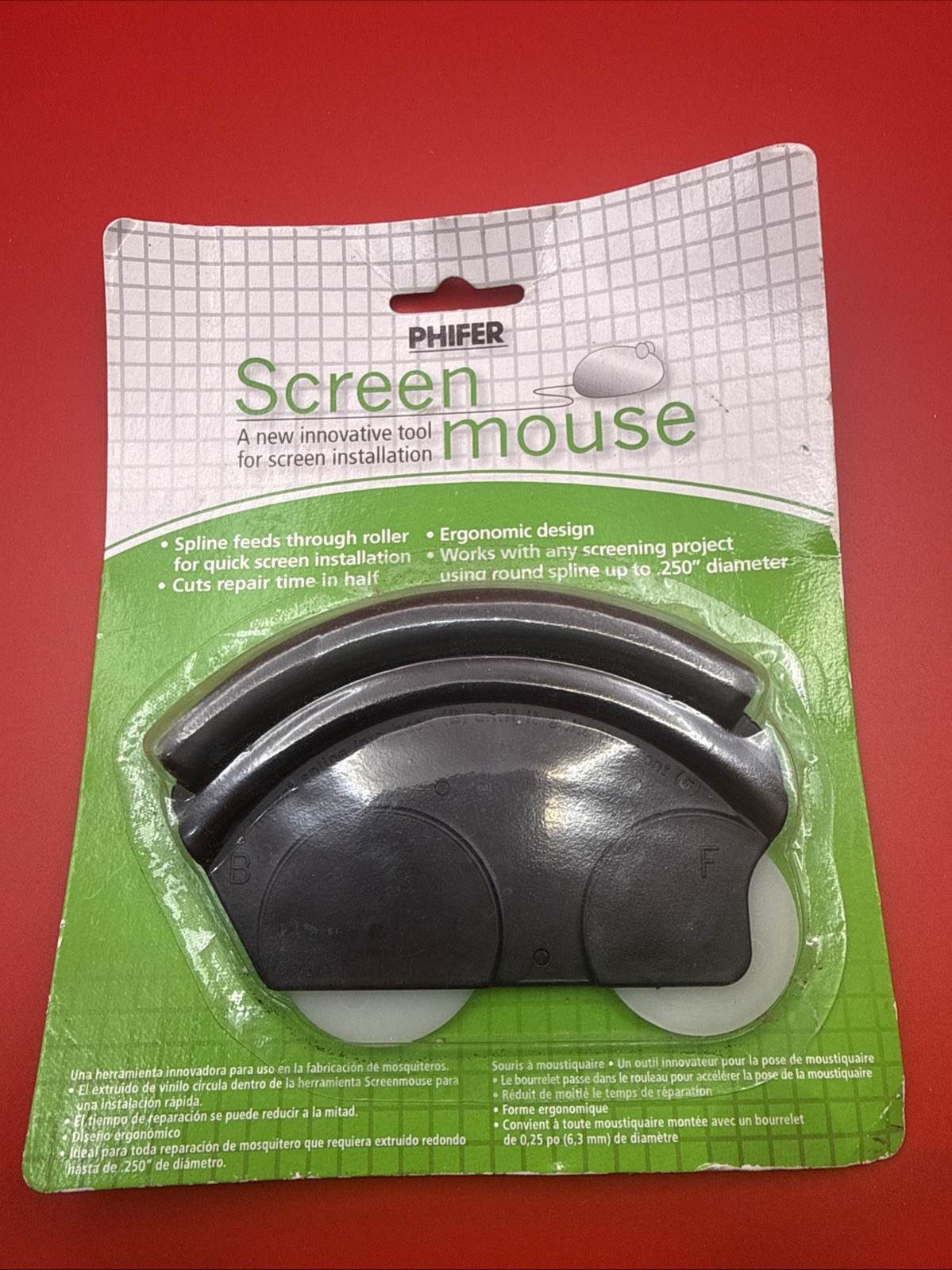 SCREEN MOUSE ROLLER TOOL by PHIFER MfrPartNo 3027440 full size, Black