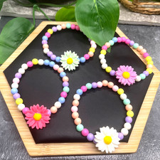 4 PC Child  s Kid Beaded Stackable 2  Diameter Plus Stretch Bracelet Set B706