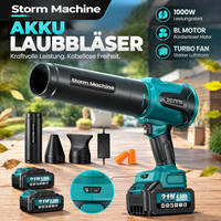 FüR 18V Makita Akku LaubbläSer LaubgebläSe TurbogebläSe Mit 2Akkus Und LadegeräT