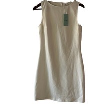 Wiholl Women’s Ivory Stretch A-Line Sleeveless Dress Size Medium