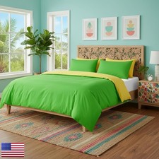 Tache Home Fashion King Duvet Cover Set 3 Piece 100 Cotton Yellow  Green