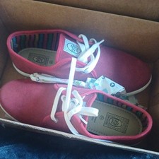 Flossy Style Pumps Flat laces Shoes Size UK 7 EU 41 Dark Red Burgundy New in box