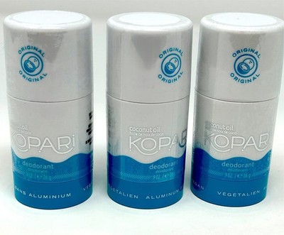 Kopari Coconut Oil Deodorant .9oz  NEW Sealed Aluminum Free Travel 3 pc = 2.7oz