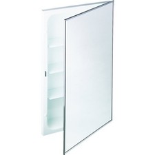 16W X 26"H Recessed Mirrored Medicine Cabinet With Steel Body And Shelves