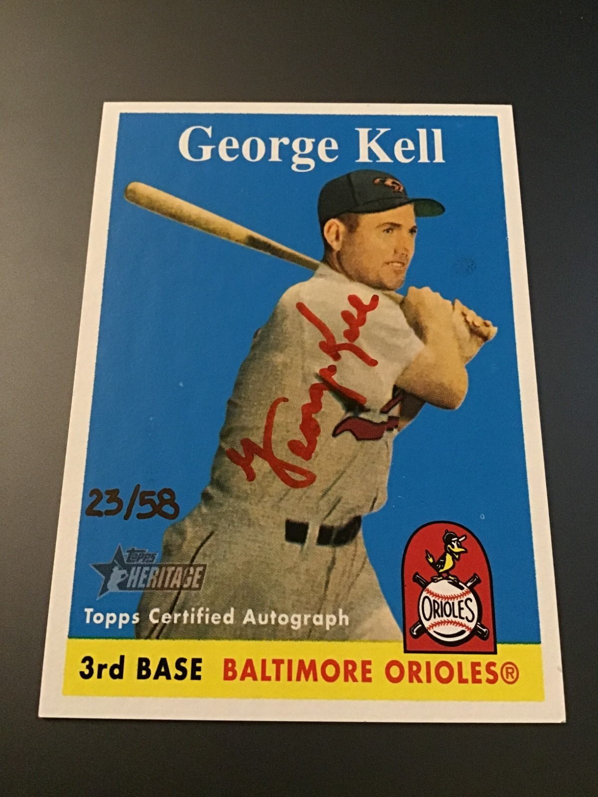 2007 Topps Heritage George Kell Real One Red Ink Auto /58 ROA-GK