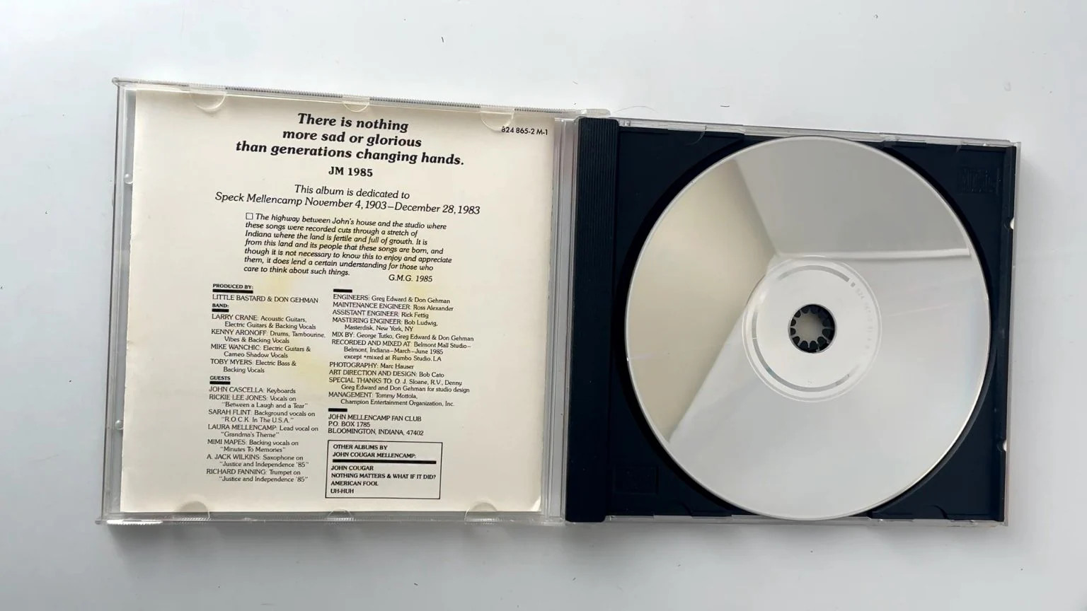 John Cougar Mellencamp - Scarecrow CD 1985 Riva Rock Mercury PolyGram thumbnail 3