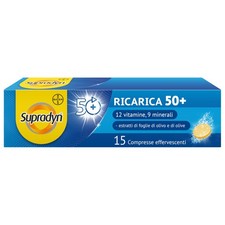 Supradyn Ricarica 50+, Multivitaminico, Stanchezza, 15 cpr Effervescenti | 12 Vi