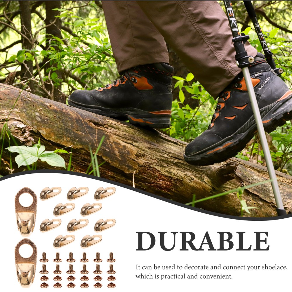 APL 12 Pezzi Gancio per Scarpe Chiusure in Pizzo Ganci per Stivali Fibbia Rivetti Fibbie per Scarpe