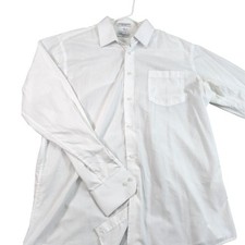 Berlioni Shirt Mens Large 16.5 36/37 White Button Up Long Sleeve Dress Italy