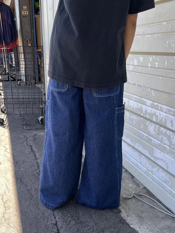 Pantalones de mezclilla utilitarios holgados de pierna ancha talla 26x27 Raver Skater JNCO vintage años 90 Y2K Foto 2 de 4
