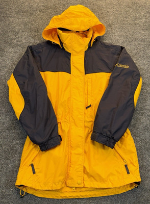 Columbia Women s Small Hooded Jacket Yellow Blue Outdoor Coat