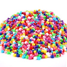 3000 pcs Pony Beads, Multi-Colored Bracelet Beads for Hair Braids, Plastic B...