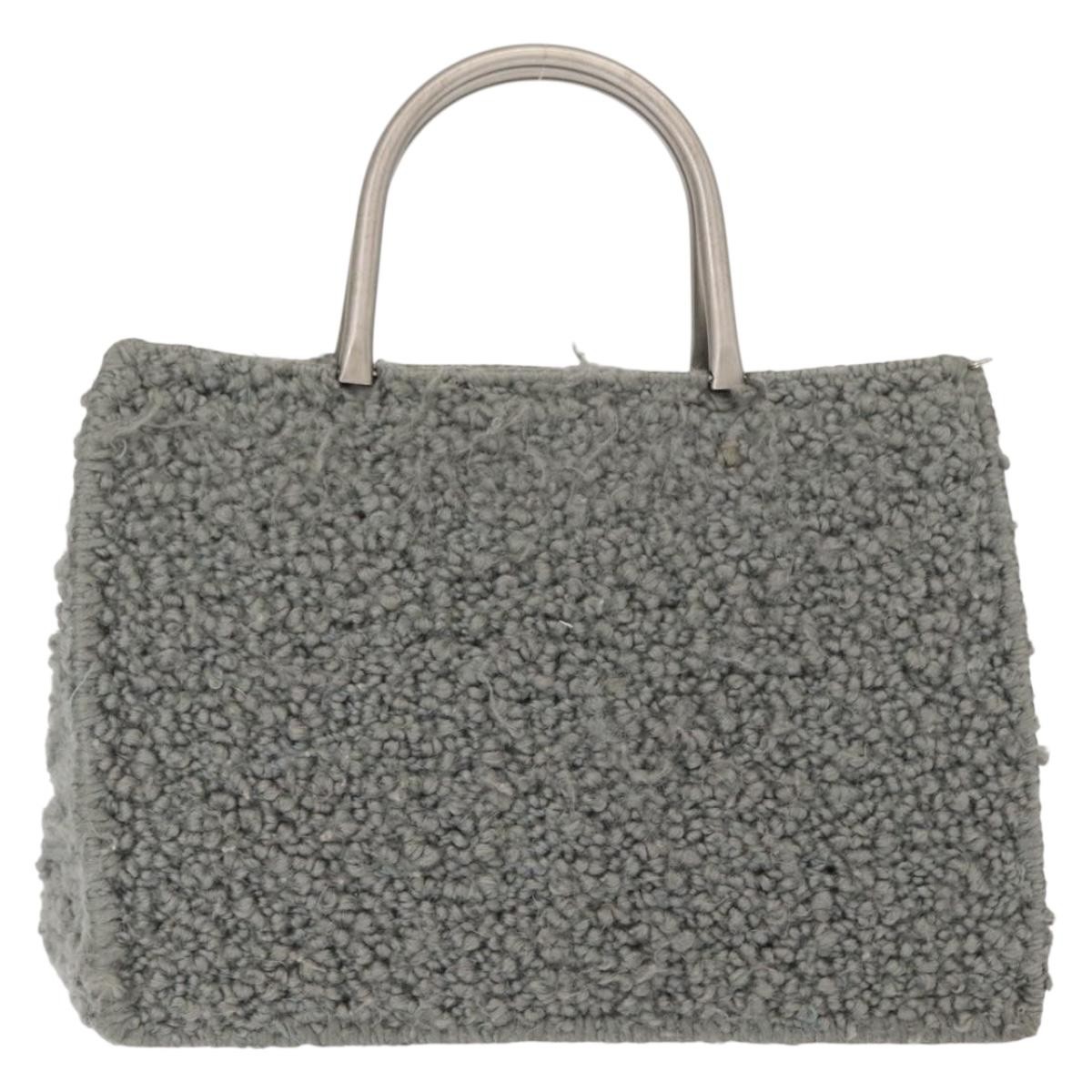 Salvatore Ferragamo Hand Bag Wool Gray Silver Auth 154503 | eBay