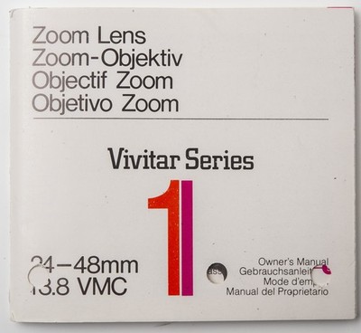 Bedienungsanleitung Zoom Lens / Objektiv 24-48mm 13.8 VMC Vivitar Series 1