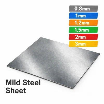 Mild Steel Sheet Metal Plate Cut to Size 0.8mm 1mm 1.2mm 1.5mm 2mm 3mm 4mm 6mm - Image 1 of 4