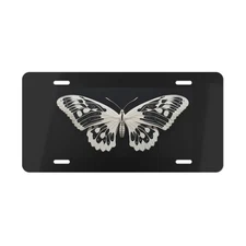 Moth License Plate: Black and White Insect Vanity Plate