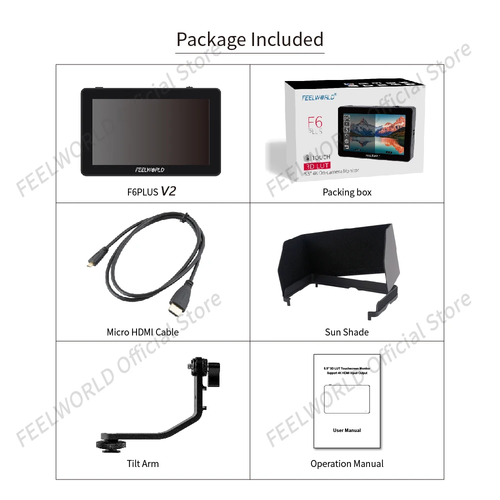 NEW FEELWORLD F6 Plus V2 6''4K HDMI 3D LUT DSLR Camera Field Monitor 1920x1080 - Picture 10 of 10