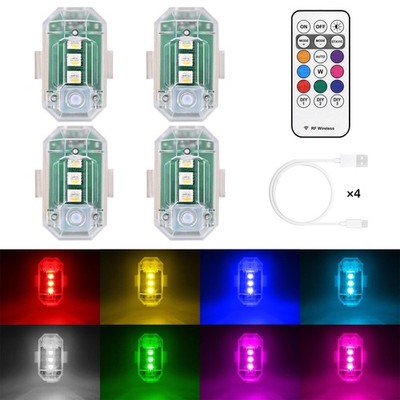 4PCS Wireless LED Strobe Lights with Remote Control,8 Colors Waterproof Anti-...