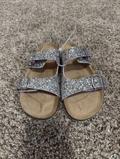 Kids' Drew Footbed Sandals - Cat Jack Silver 4: Slip-on, Contoured Footbed,