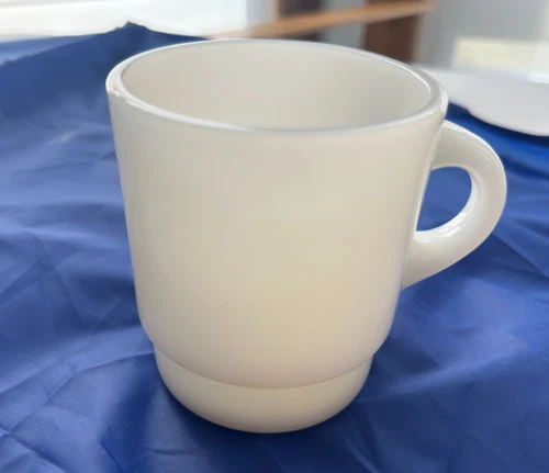 Vintage Anchor Hocking Fire-King White Milk Glass Coffee Mug Cup