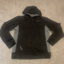 Nike Hoodie Mens Small Black Therma Fit Pullover Training Long Sleeve Swoosh
