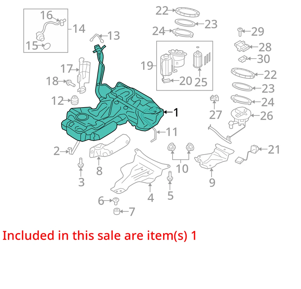 Fuel Tank Coupe AWD Quattro Opt 1A2 Fits 13-17 AUDI A5 599269 - Image 3 of 4