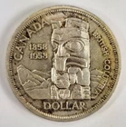 1958 Canada 80% Silver Dollar British Columbia Totem Death Dollar ASW .6 OZ