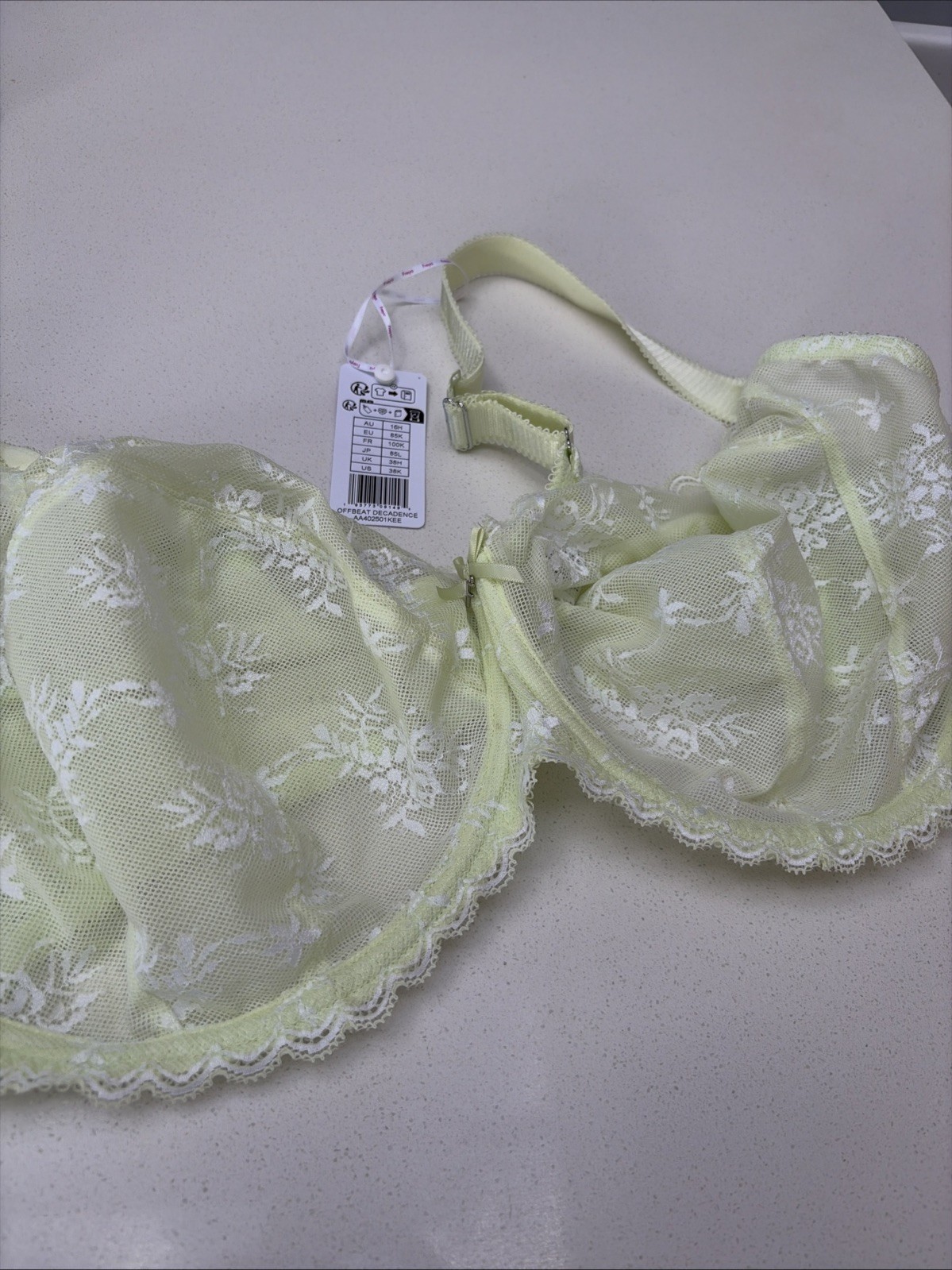 PRETTY FREYA OFFBEAT DECADENCE UNDERWIRED BRA RRP £39 38H  J Hook Key Lime 🍋‍🟩 image 2