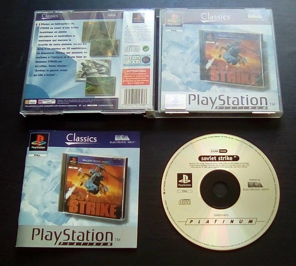 Soviet Strike Sur PS1 – Jeu Complet, Boîtier Abîmé – Pour Pièces Ou Passionné