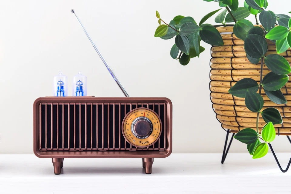 Hot FVWA Retro Radio FM Bluetooth Speaker Vintage Wood SD card AUX USB LED light - Image 4 of 4
