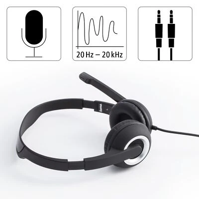 Hama On-Ear Stereo Headset HS-P150 2m Kabel PC Büro Skype Musik Games Homeoffice - Bild 1 von 4