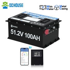 48V 100Ah LiFePO4 Golf Cart Battery Metal Case with Bluetooth Battery Monitor RV