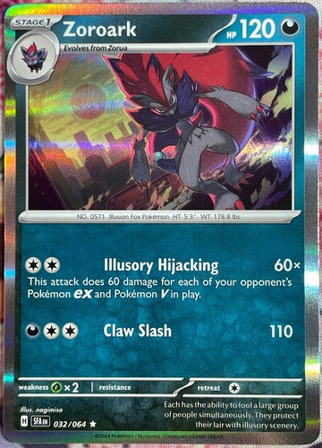 Zoroark Holo Rare - 032/064 - Shrouded Fable Pokemon 2024